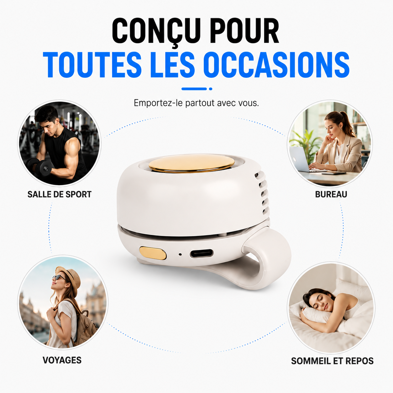 HydraAir™ | Ventilateur Clip Portable — Mains Libres