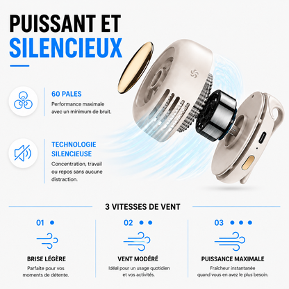 HydraAir™ | Ventilateur Clip Portable — Mains Libres